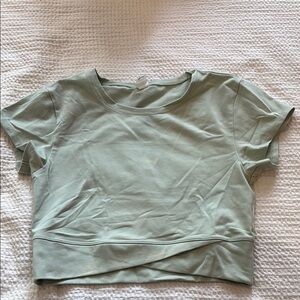 Teal stretch crop top